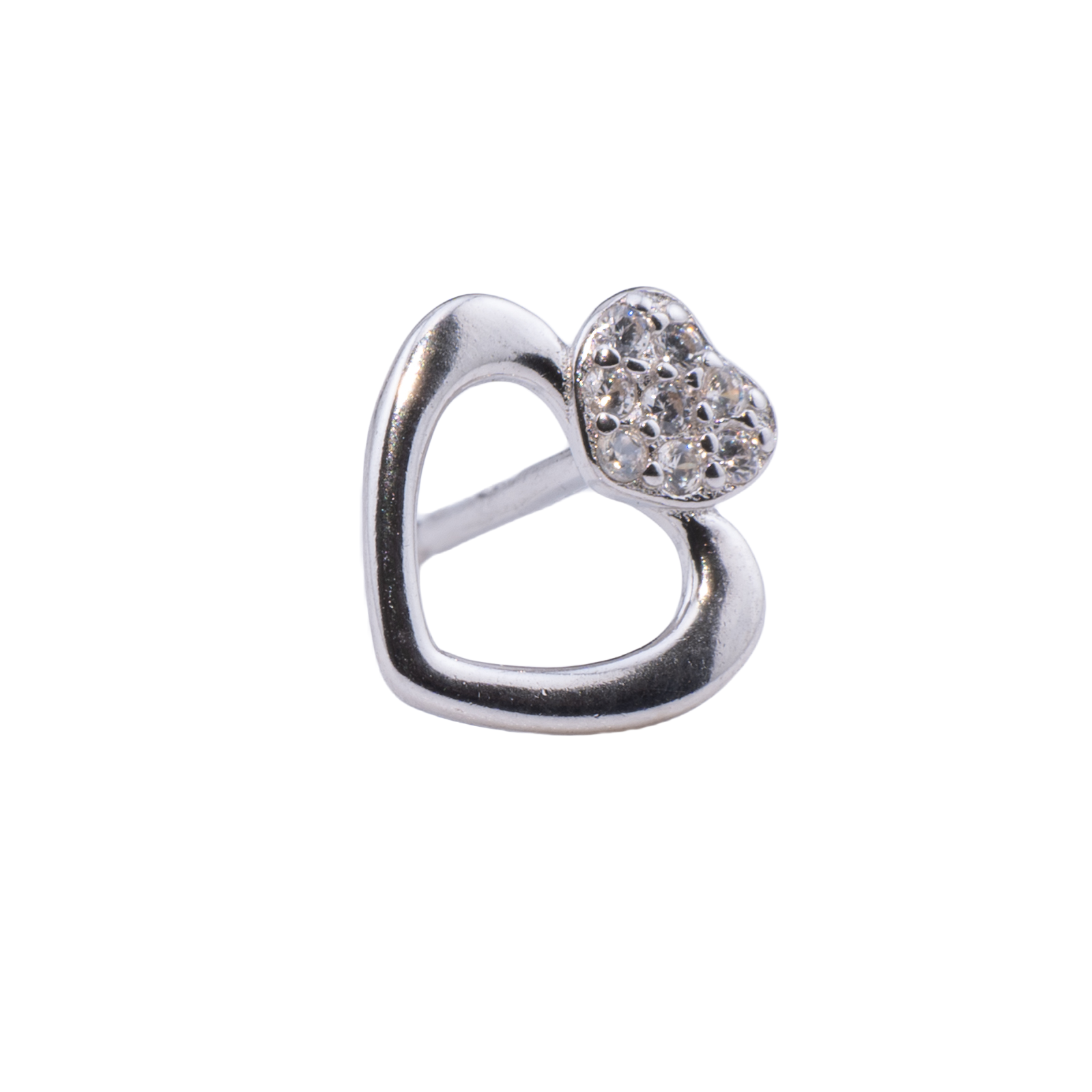 ORECCHINO CON CUORE ZIRCONATO