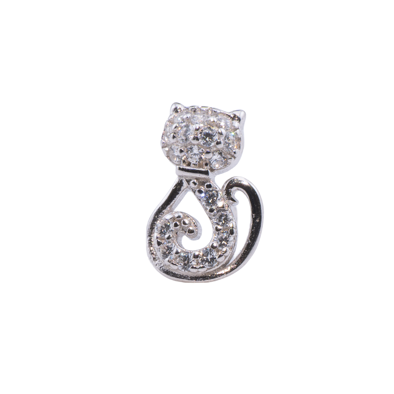 ORECCHINO CON GATTO ZIRCONATO