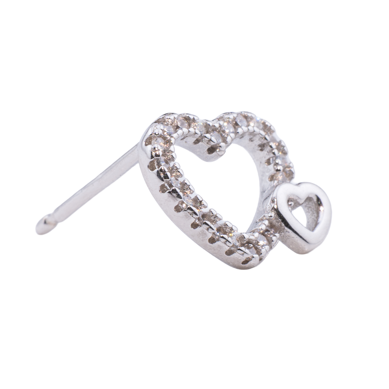 ORECCHINO CON CUORE ZIRCONATO