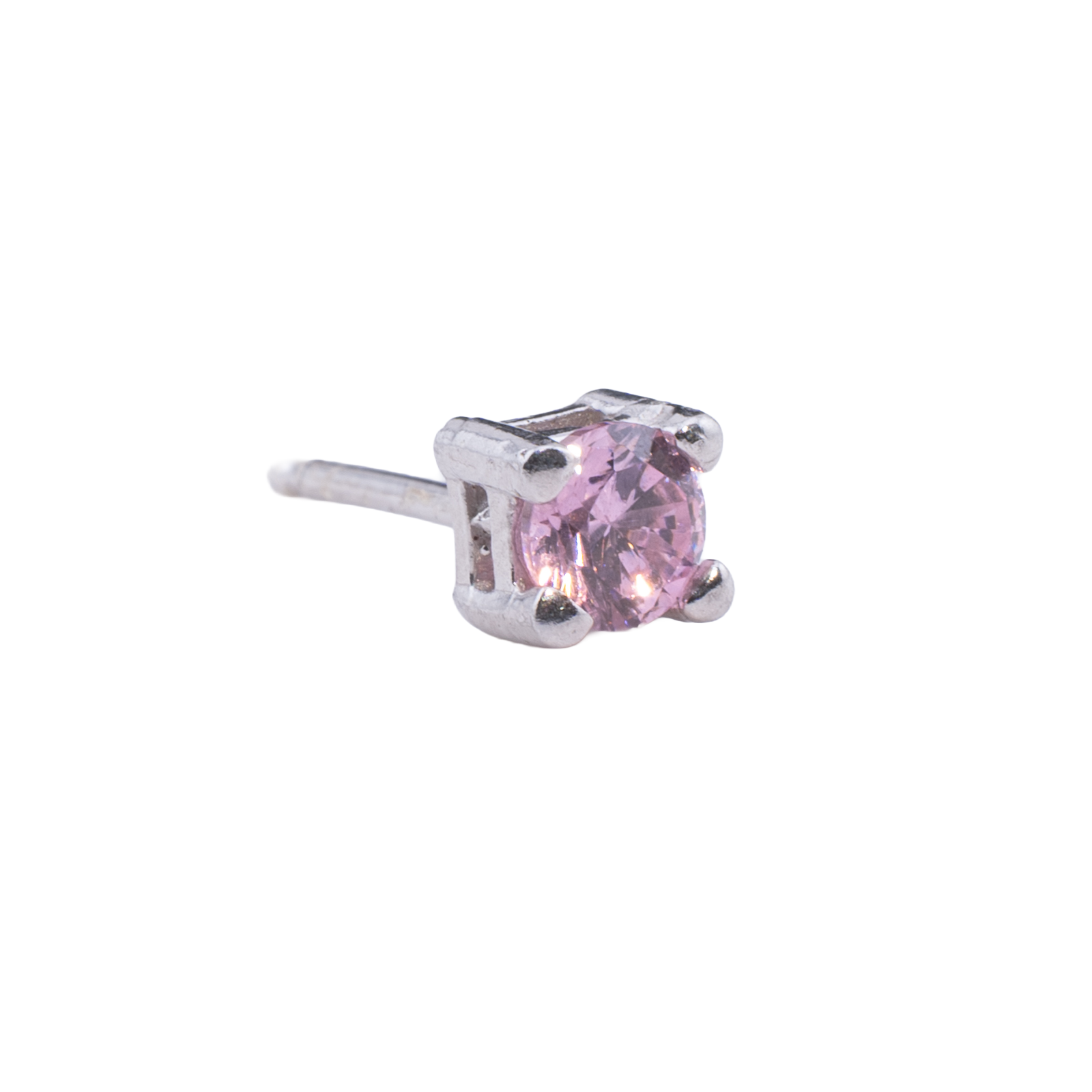 ORECCHINO CON ZIRCONE ROSA