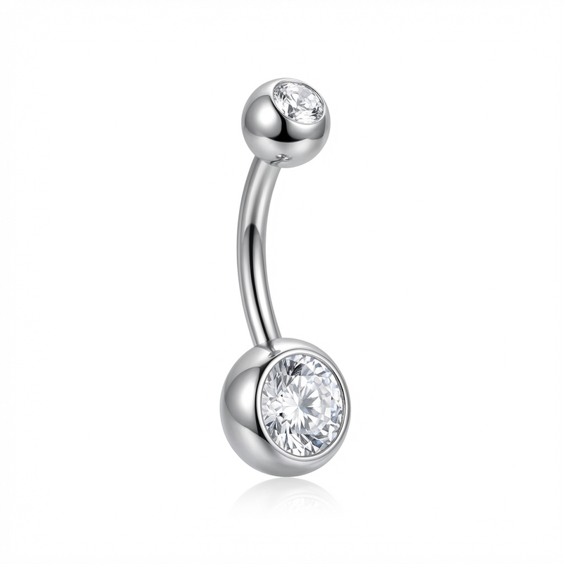 Piercing con zirconi in Titanio F136 - Piercing per ombelico