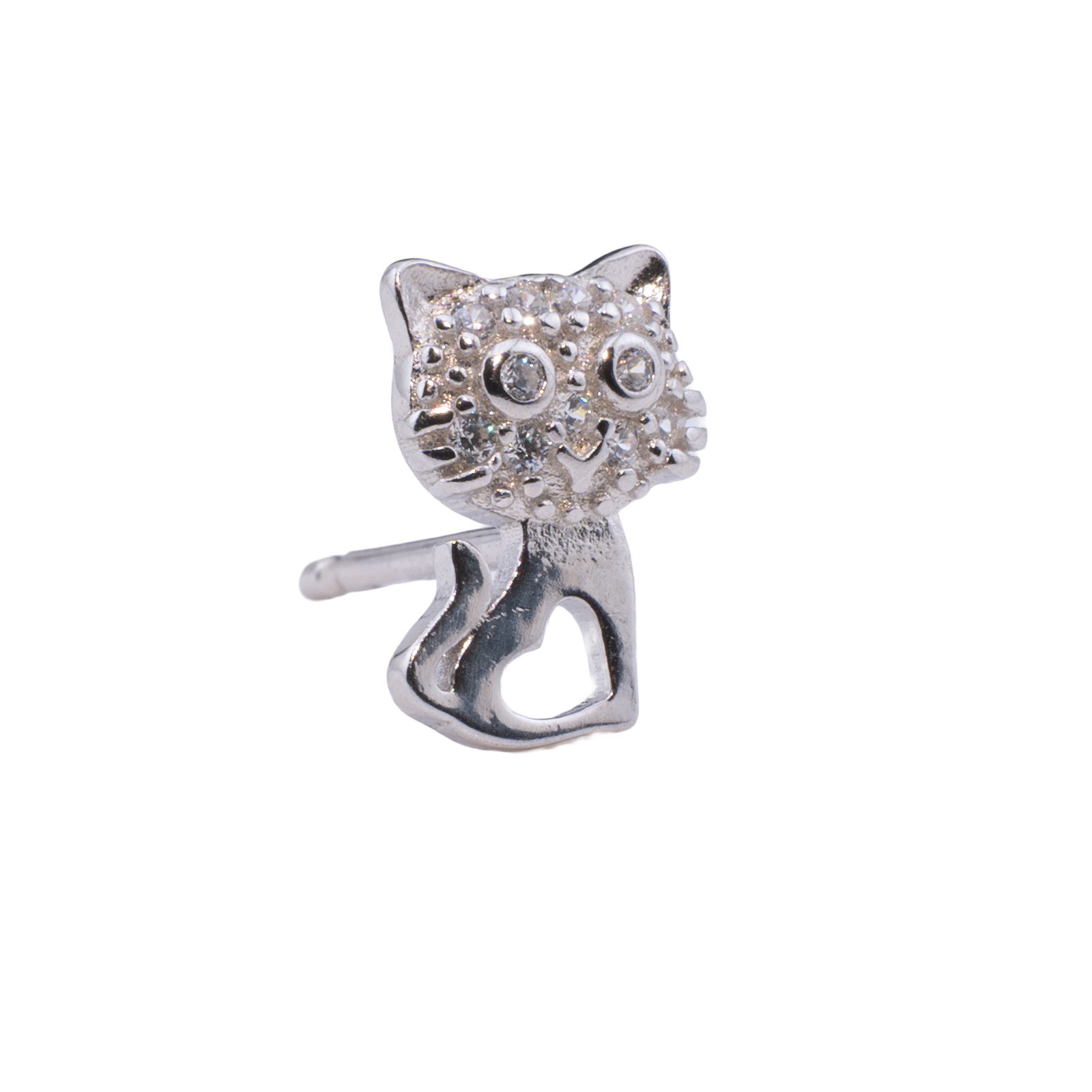 ORECCHINO CON GATTO ZIRCONATO