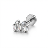 Piercing con zirconi in Titanio G23- Piercing per Lobo, helix, forward helix, conch, flat, tragus