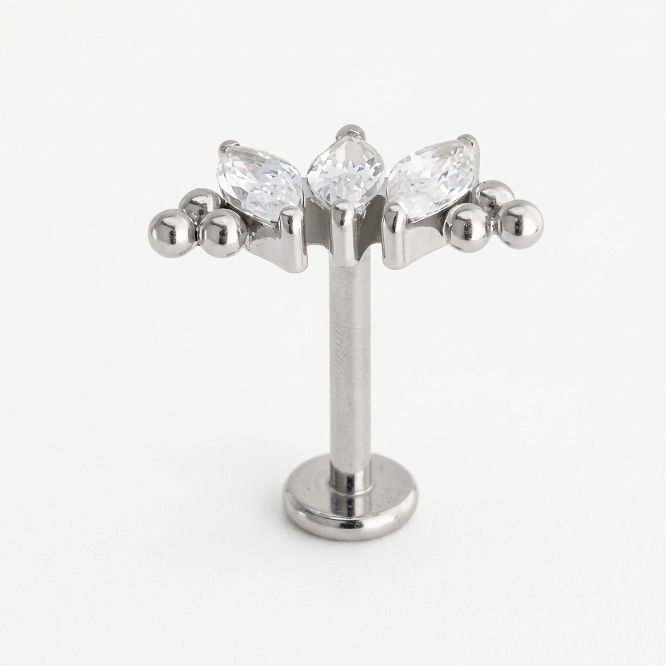 Piercing con zirconi in Titanio G23- Piercing per Lobo, helix, forward helix, conch, flat, tragus