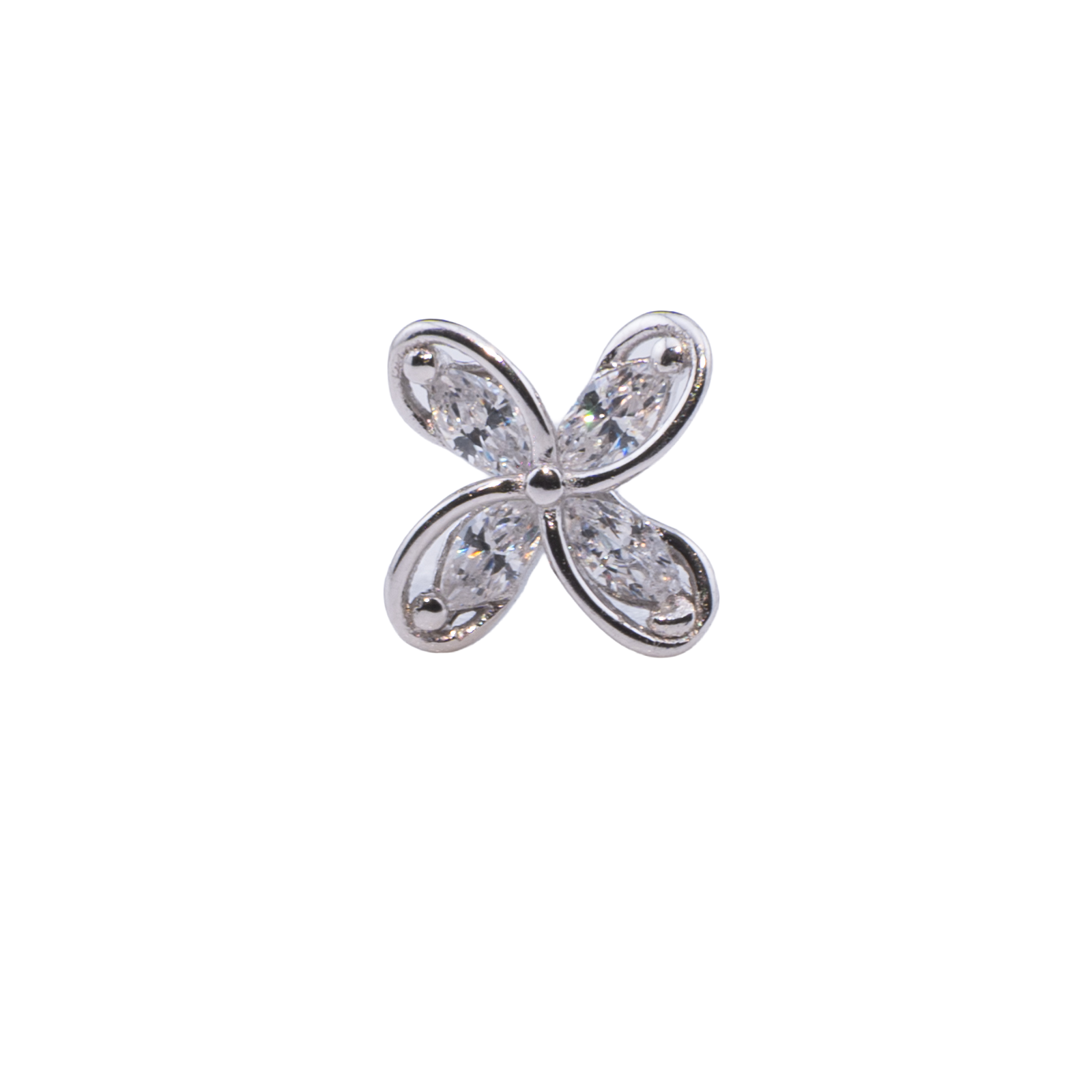 ORECCHINO CON FIORE ZIRCONATO