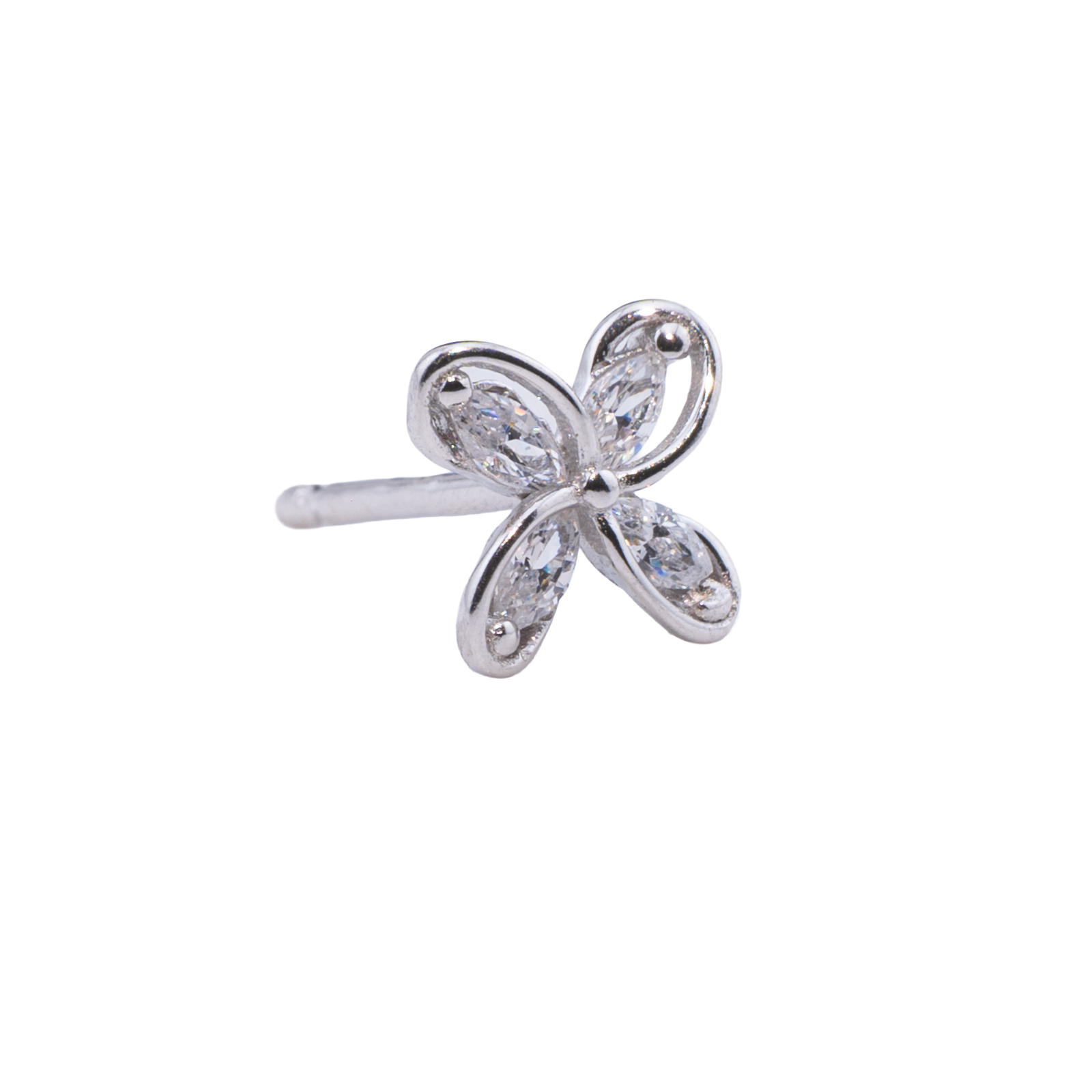 ORECCHINO CON FIORE ZIRCONATO