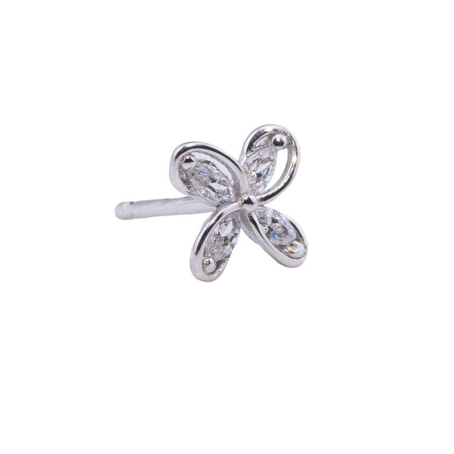 ORECCHINO CON FIORE ZIRCONATO