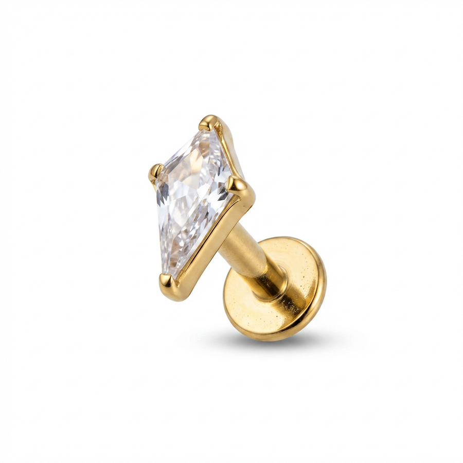 Piercing con zircone in Titanio G23- Piercing per Lobo, helix, forward helix, conch, flat, tragus