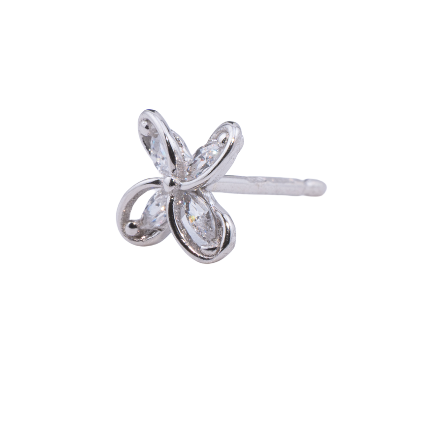 ORECCHINO CON FIORE ZIRCONATO