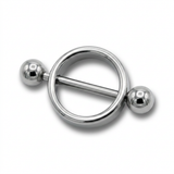 Piercing da Capezzolo in Acciaio Chirurgico 316L con Palline e Cerchio