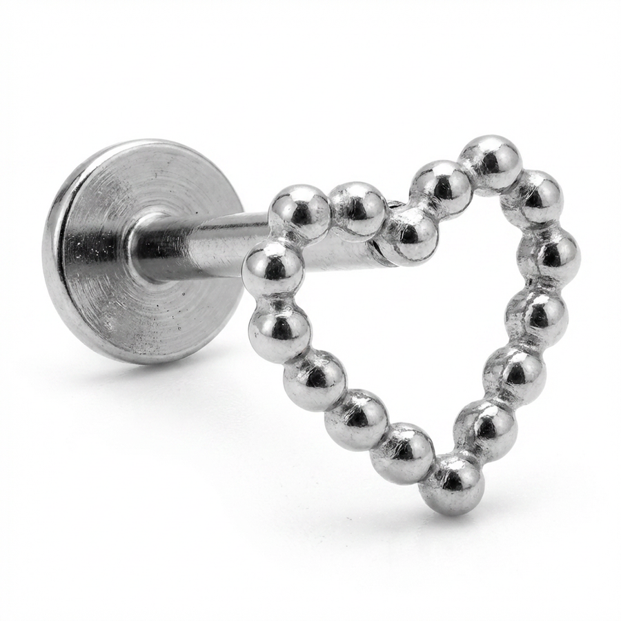 Barretta con cuore in Titanio - Piercing per orecchio