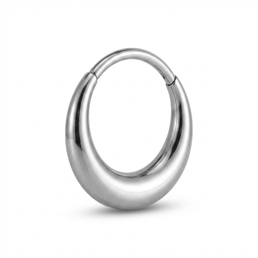 Cerchietto con bombatura in Titanio - Piercing per orecchio / naso
