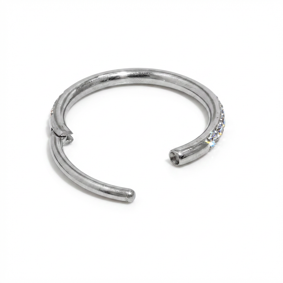 Cerchietto con brillantini in Titanio - Piercing per orecchio / labbra