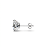 Orecchino con zircone rotondo in Acciaio Chirurgico 316L - Orecchino per lobo