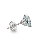 Orecchino con zircone quadrato in Acciaio Inox - Orecchino per lobo