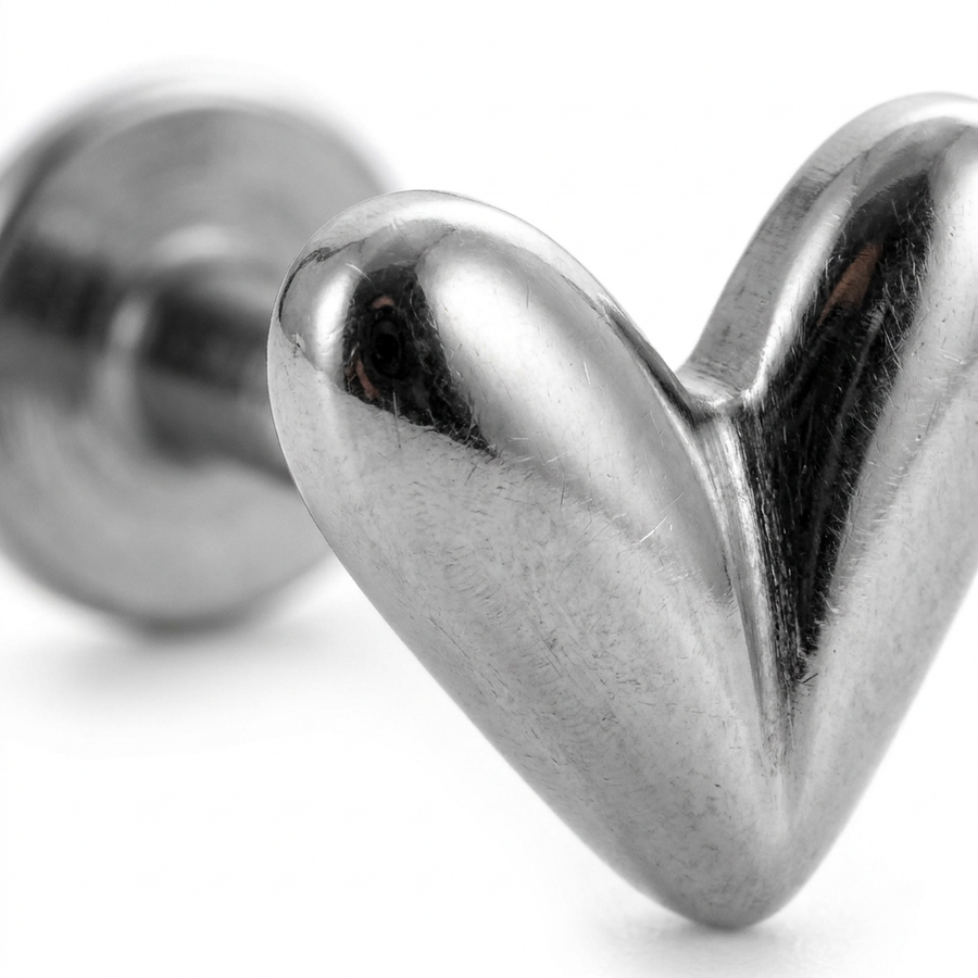Barretta con cuore in Titanio - Piercing per orecchio