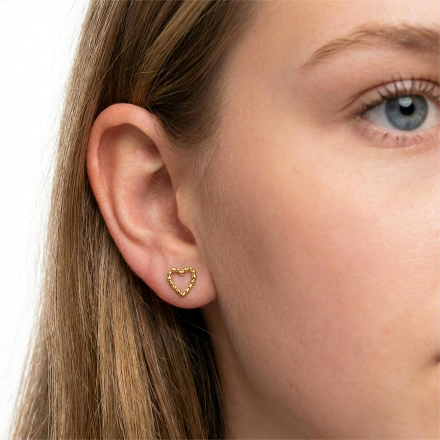 Barretta con cuore in Titanio - Piercing per orecchio