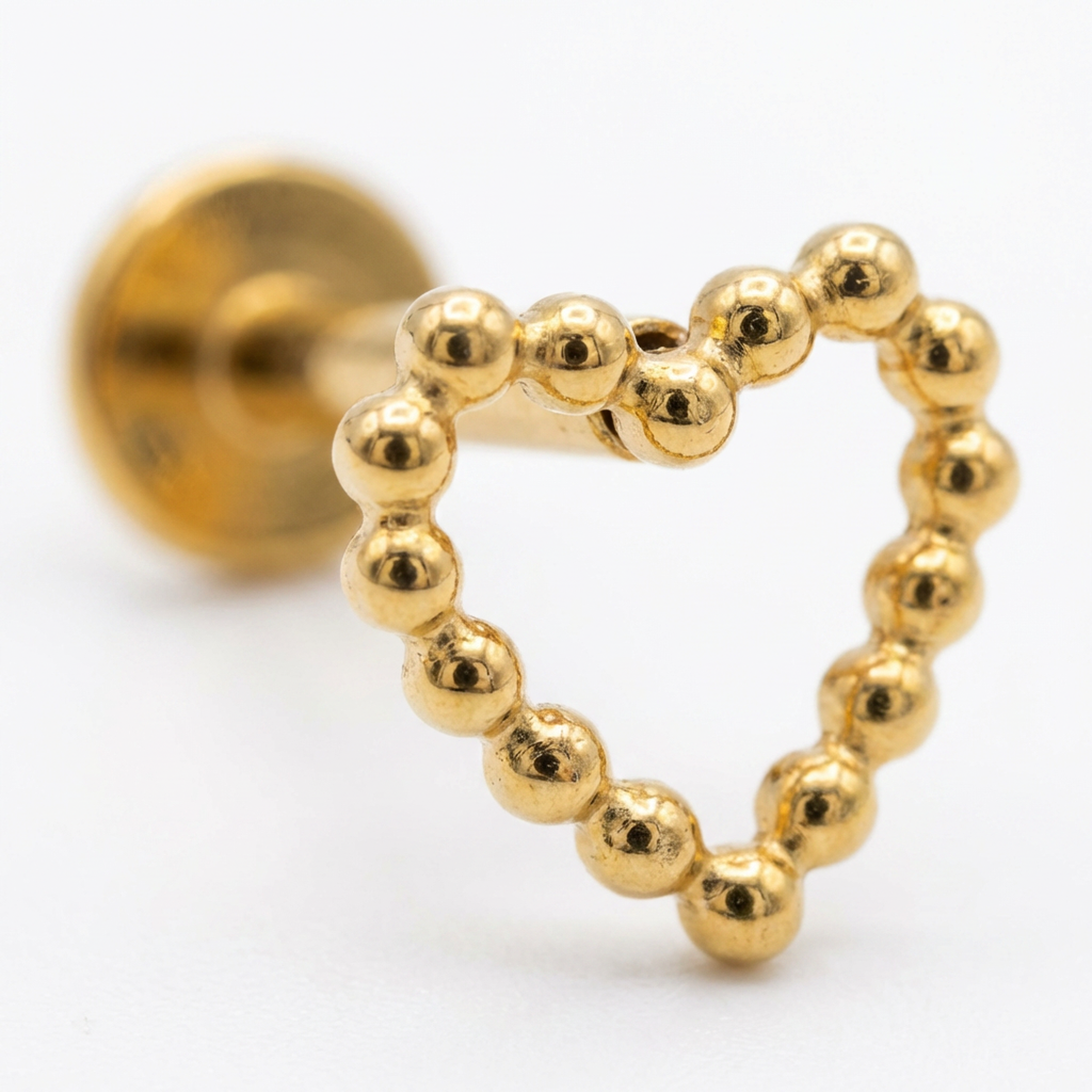 Barretta con cuore in Titanio - Piercing per orecchio