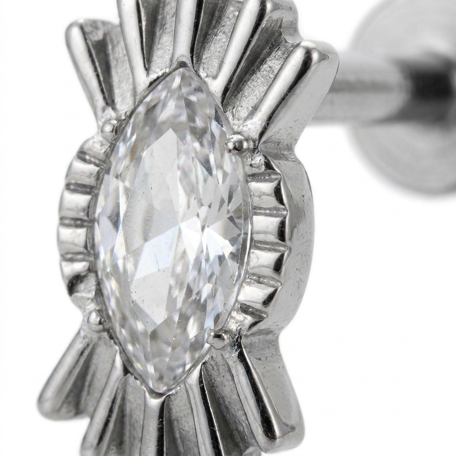 Barretta con zircone in Titanio - Piercing per orecchio
