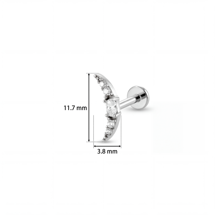 Barretta con arco di zirconi in Acciaio Chirurgico 316L - Piercing per orecchio