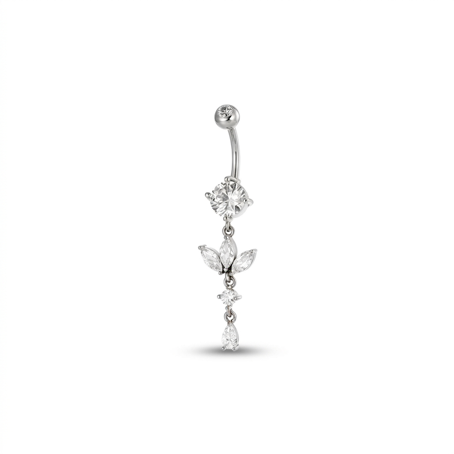 Piercing con zircone e pendenti in Acciaio Chirurgico 316L - Piercing per ombelico