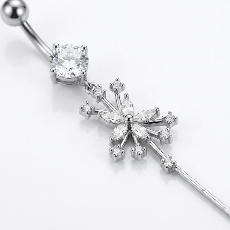 Piercing con zircone e pendenti in Acciaio Chirurgico 316L - Piercing per ombelico