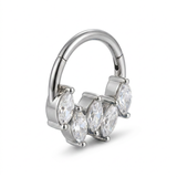 Cerchietto con cinque zirconi in Acciaio Chirurgico 316L - Piercing per orecchio / naso