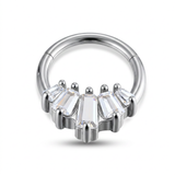 Cerchietto con zirconi in Acciaio Chirurgico 316L - Piercing per orecchio / naso