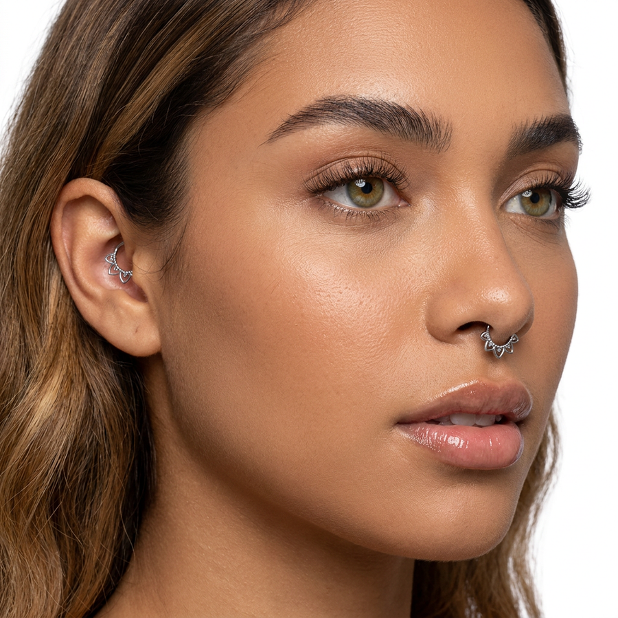 Cerchietto ornamentale in Acciaio Chirurgico 316L - Piercing per lobo, helix, daith, septum