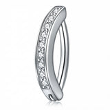 Piercing mezzo cerchio con zirconi in Titanio F136 - Piercing per ombelico