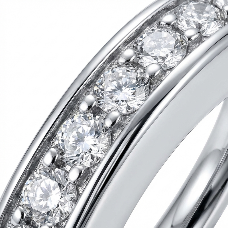 Piercing mezzo cerchio con zirconi in Titanio F136 - Piercing per ombelico