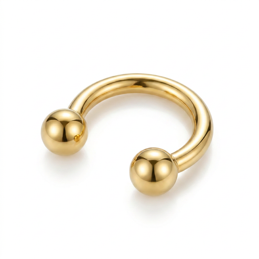 Piercing mezzo cerchio con palline in Titanio F136- Piercing per naso