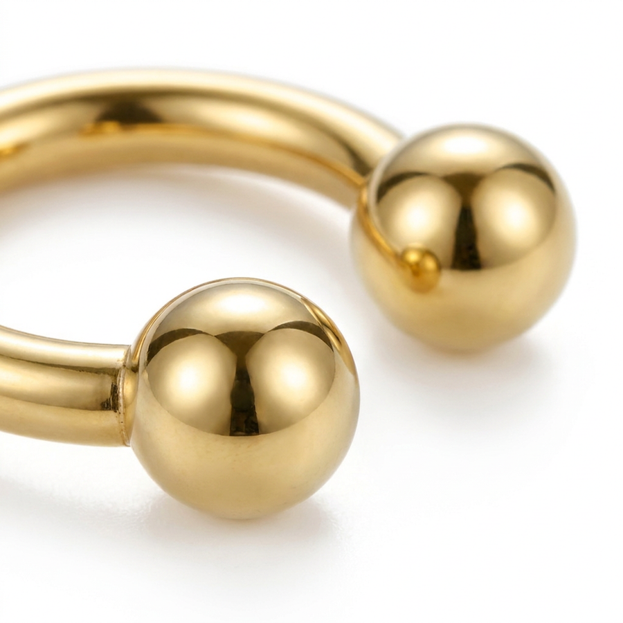 Piercing mezzo cerchio con palline in Titanio F136- Piercing per naso