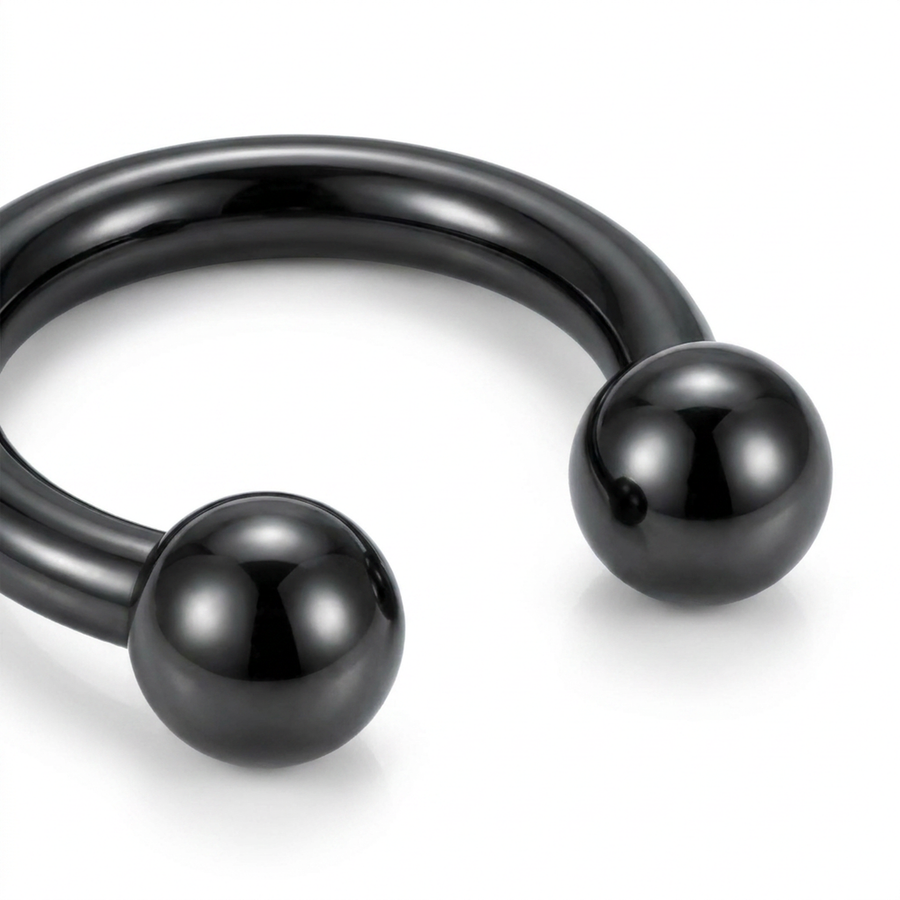 Piercing mezzo cerchio con palline in Titanio F136- Piercing per orecchio