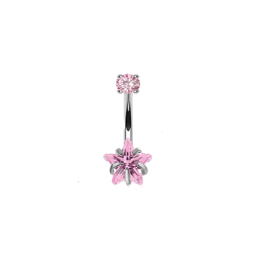 Piercing con zircone a stella in Titanio G23 - Piercing per ombelico