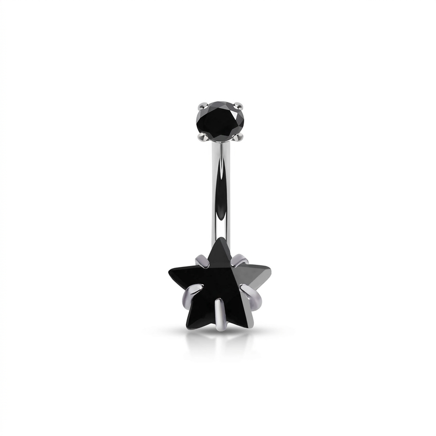 Piercing con zircone a stella in Titanio G23 - Piercing per ombelico
