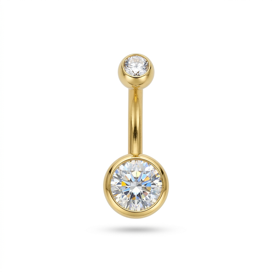 Piercing con zirconi in Titanio F136 - Piercing per ombelico