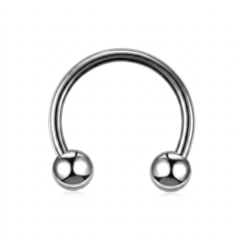 Piercing mezzo cerchio con palline in Titanio F136 - Piercing per Lobo, helix, daith, rook, antitragus, septum, smiley