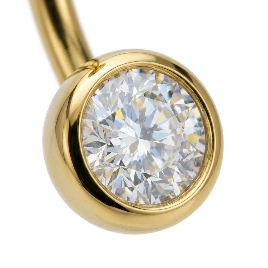 Piercing con zirconi in Titanio F136 - Piercing per ombelico