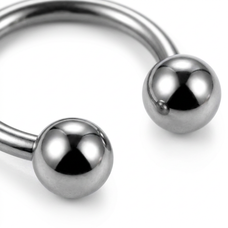 Piercing mezzo cerchio con palline in Titanio F136 - Piercing per Lobo, helix, daith, rook, antitragus, septum, smiley