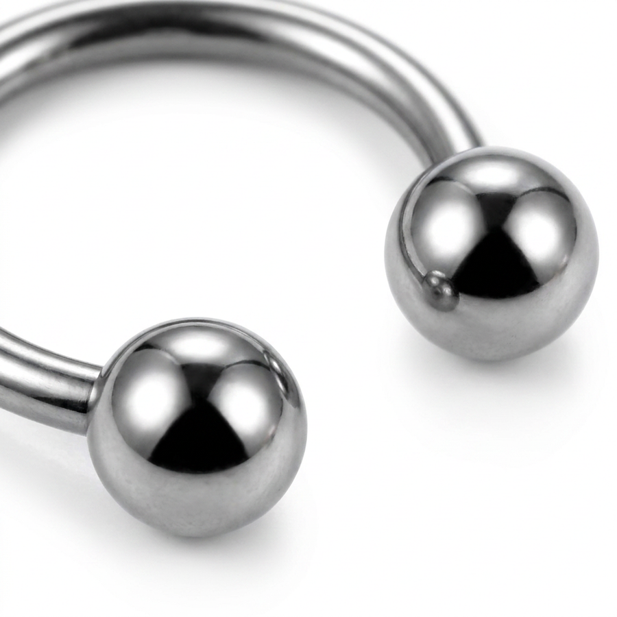 Piercing mezzo cerchio con palline in Titanio F136 - Piercing per Lobo, helix, daith, rook, antitragus, septum, smiley