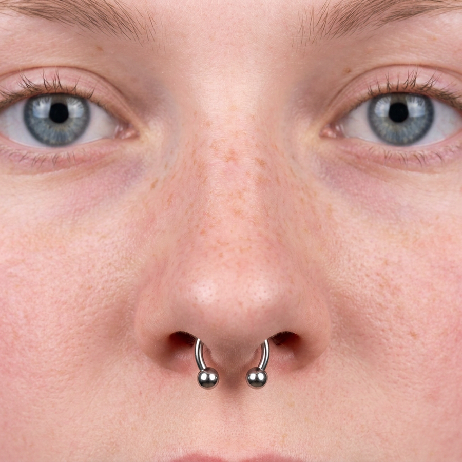 Piercing mezzo cerchio con palline in Titanio F136 - Piercing per Lobo, helix, daith, rook, antitragus, septum, smiley