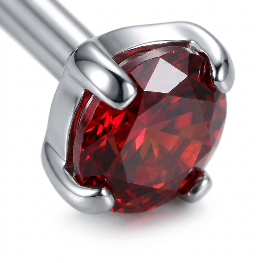 Piercing con zircone rotondo in Titanio F136 - Piercing per lingua