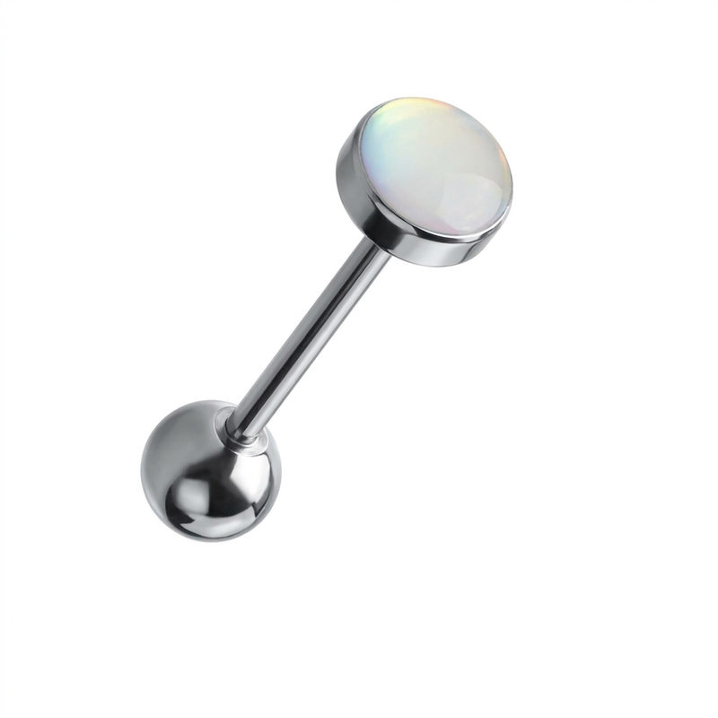 Piercing con sfera con opale in Titanio F136 - Piercing per lingua
