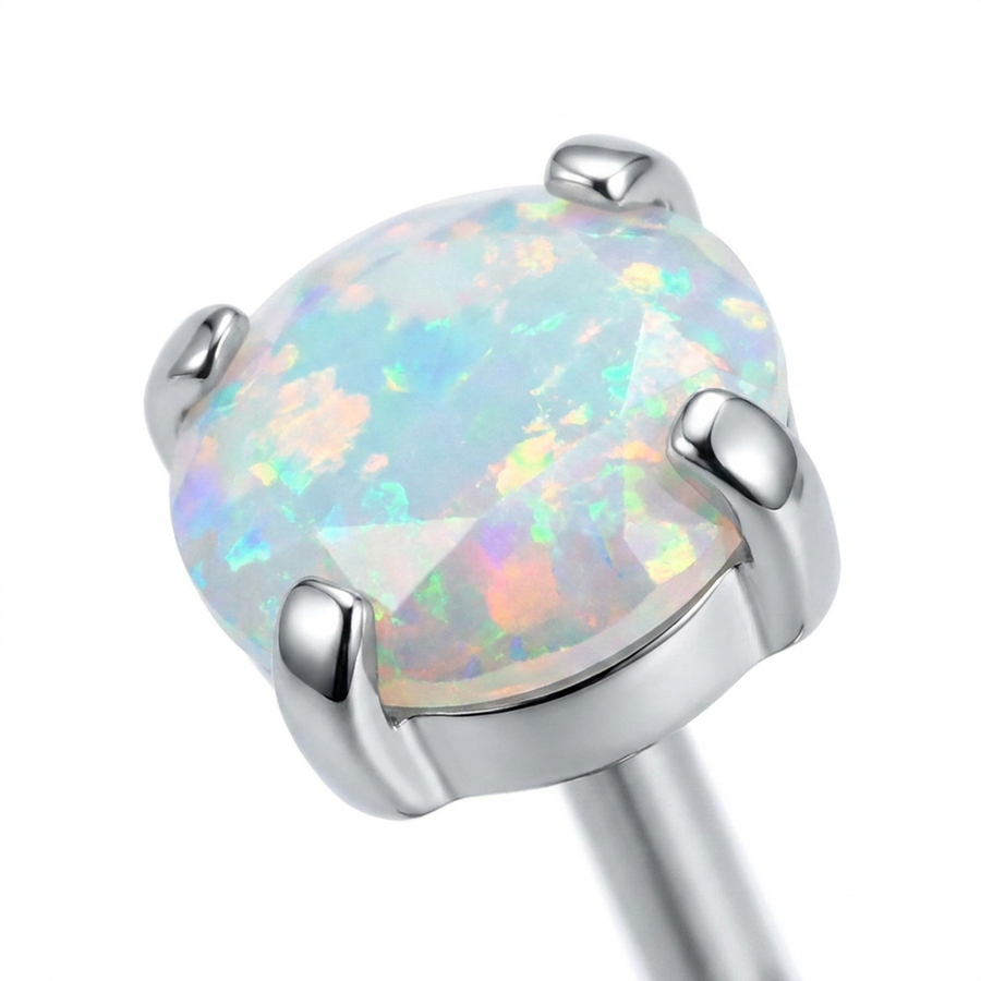 Piercing con zircone rotondo in Titanio F136 - Piercing per lingua
