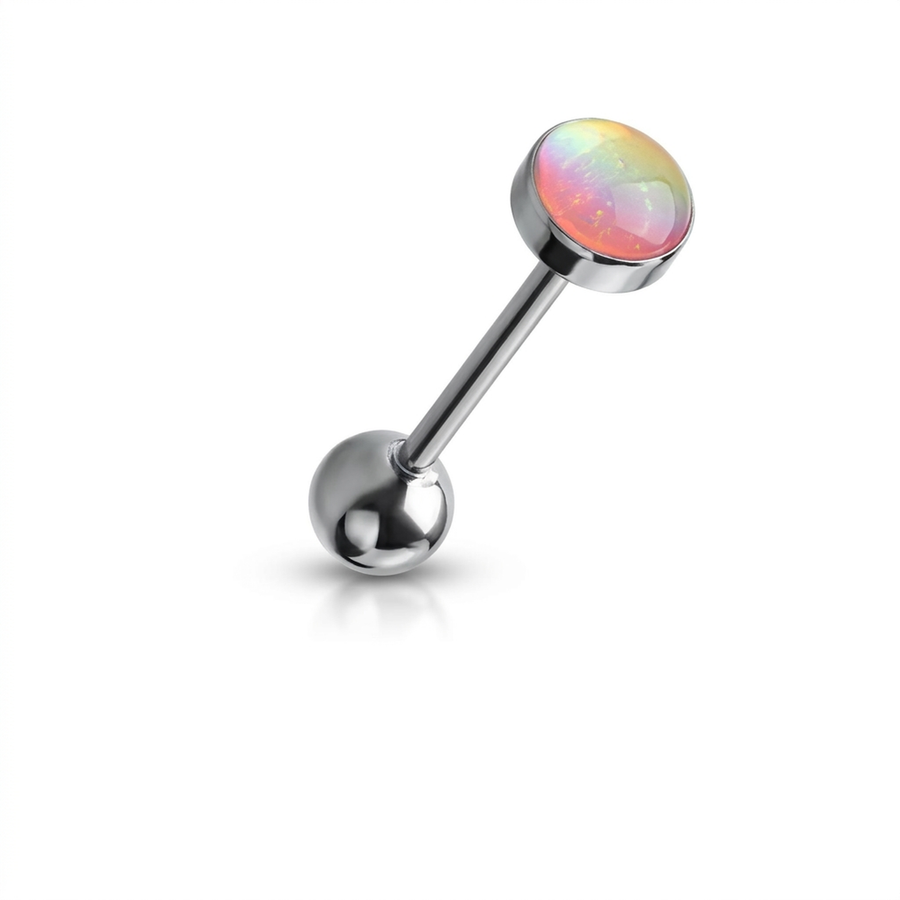 Piercing con sfera con opale in Titanio F136 - Piercing per lingua