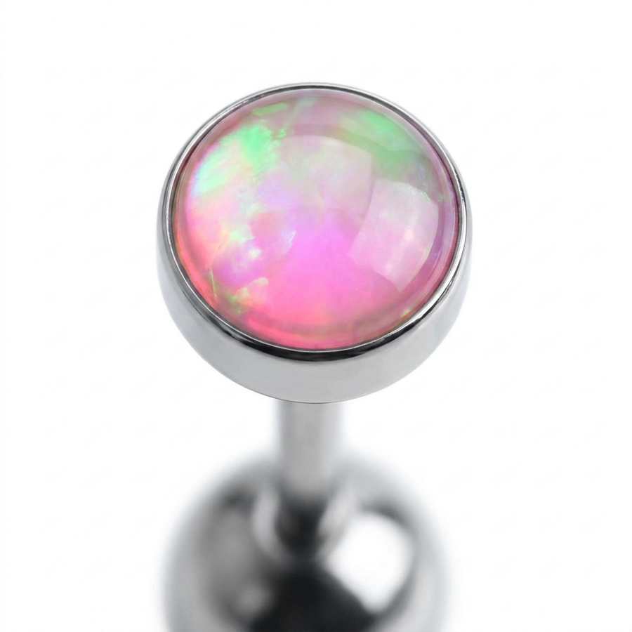 Piercing con sfera con opale in Titanio F136 - Piercing per lingua