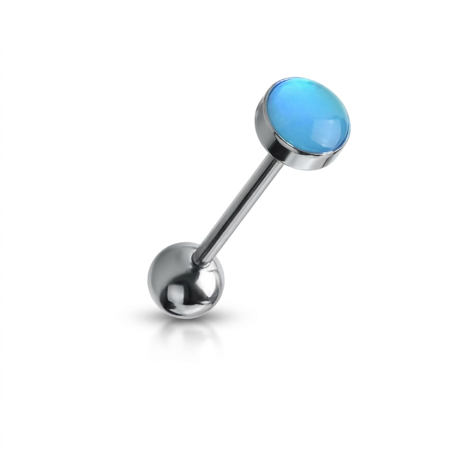 Piercing con sfera con opale in Titanio F136 - Piercing per lingua