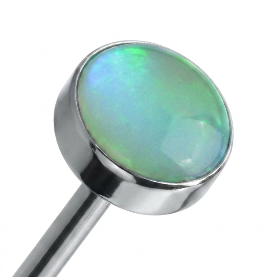 Piercing con sfera con opale in Titanio F136 - Piercing per lingua