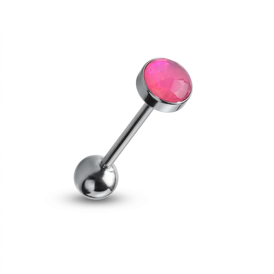 Piercing con sfera con opale in Titanio F136 - Piercing per lingua